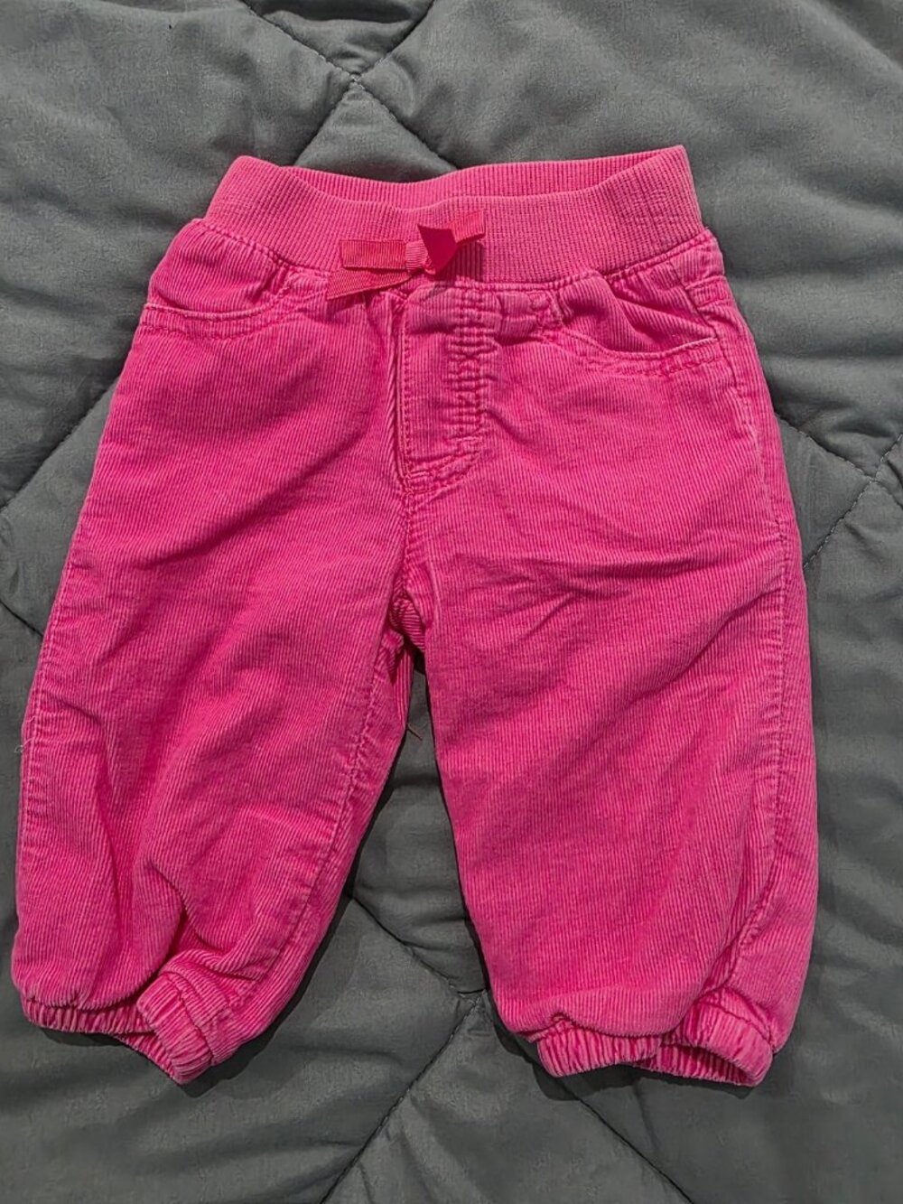 Gymboree Baby Girls Pink Corduroy Pants 3-6 Months Ruffle Ankle